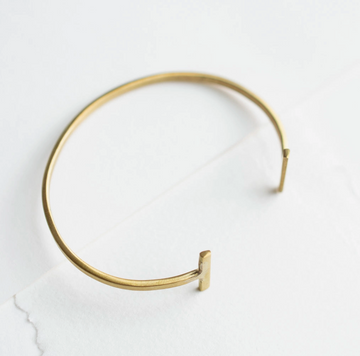 Matte Brass Bar Cuff