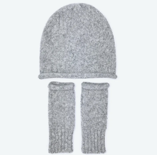 Grey Essential Knit Alpaca Beanie