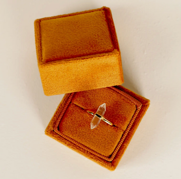 Velvet Jewelry Box Burnt Orange / Square