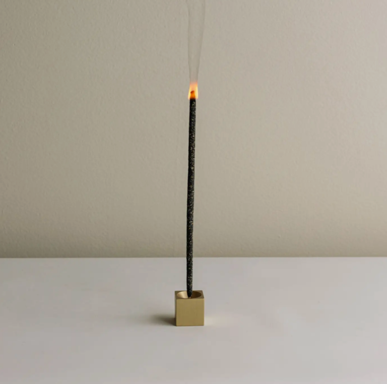 Cubic Brass Incense Holder