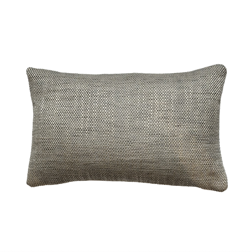 Grey Weave Pillow Lumbar / 16” x 10”