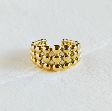 Gold Bead Wrap Ring