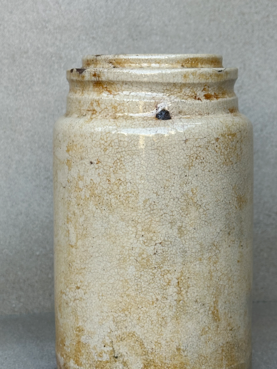 Vintage Stoneware Crackle Container