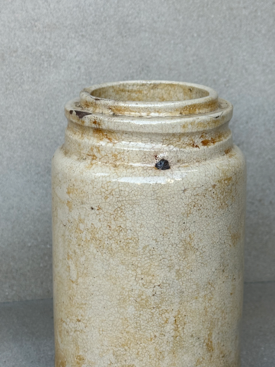 Vintage Stoneware Crackle Container