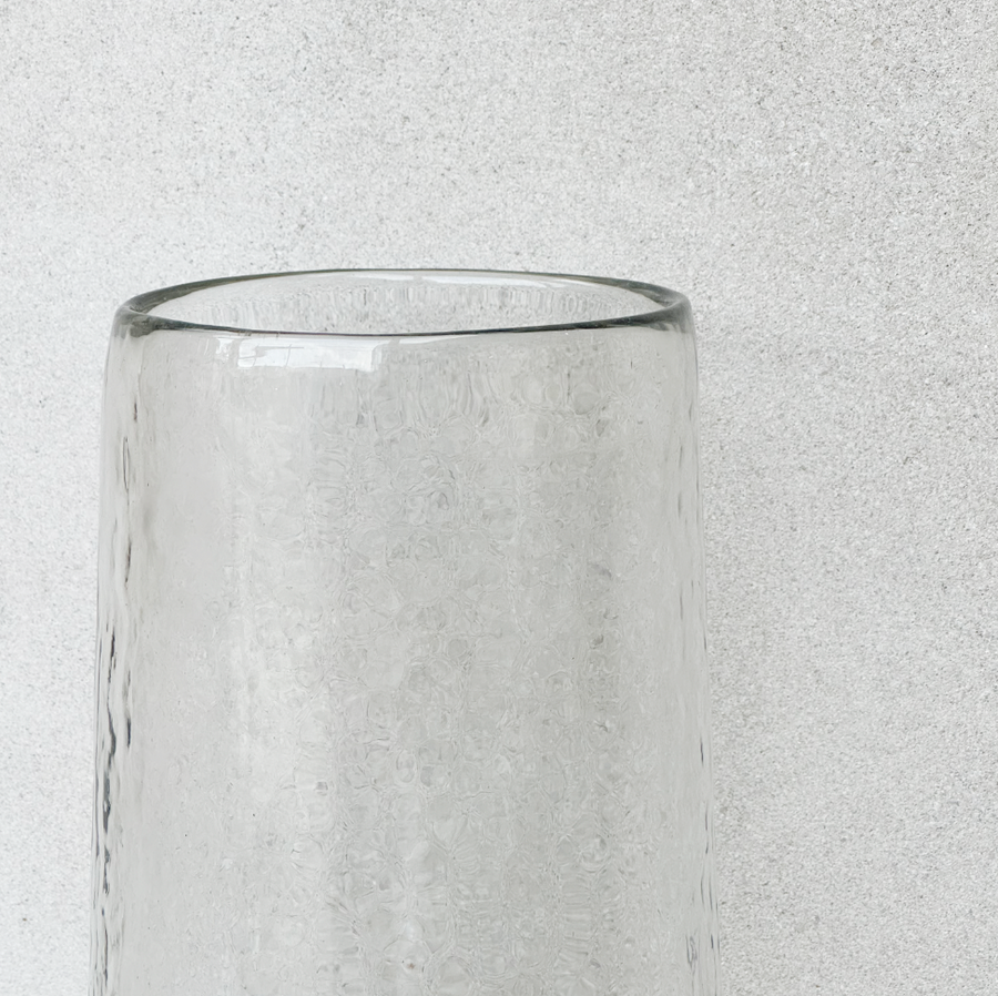 Tall Pebbled Glass Vase