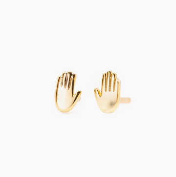 Hand Stud Earring in Gold
