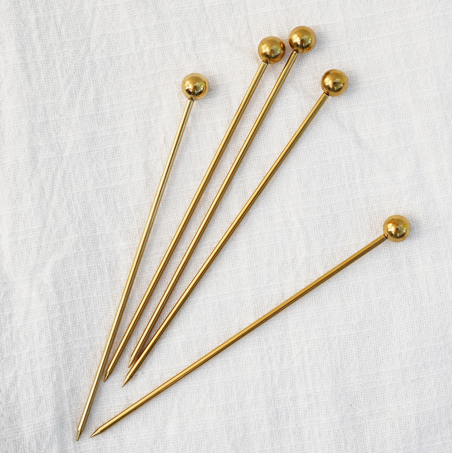 Short Gold Cocktail Picks / 12pc set