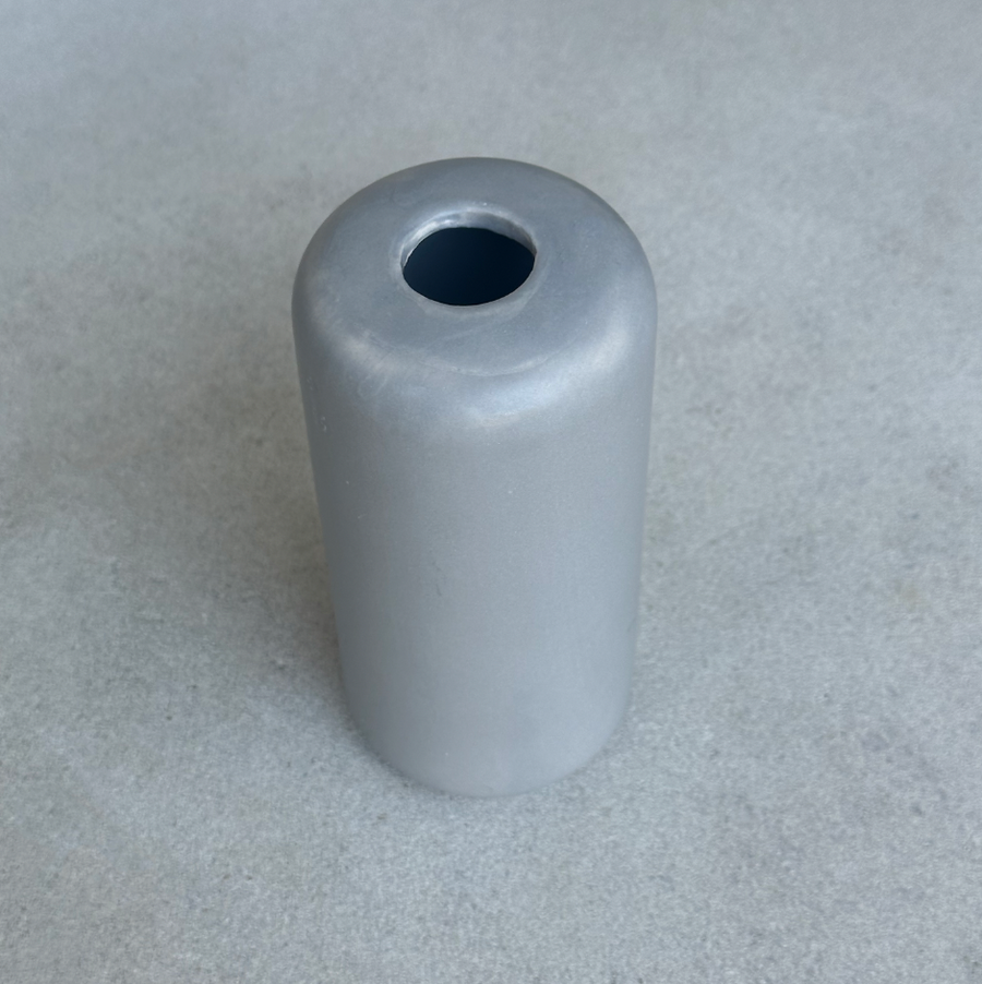 Matte Grey Ceramic Cylinder Vase