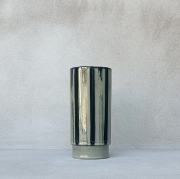 Glossy Striped Cylinder Vase