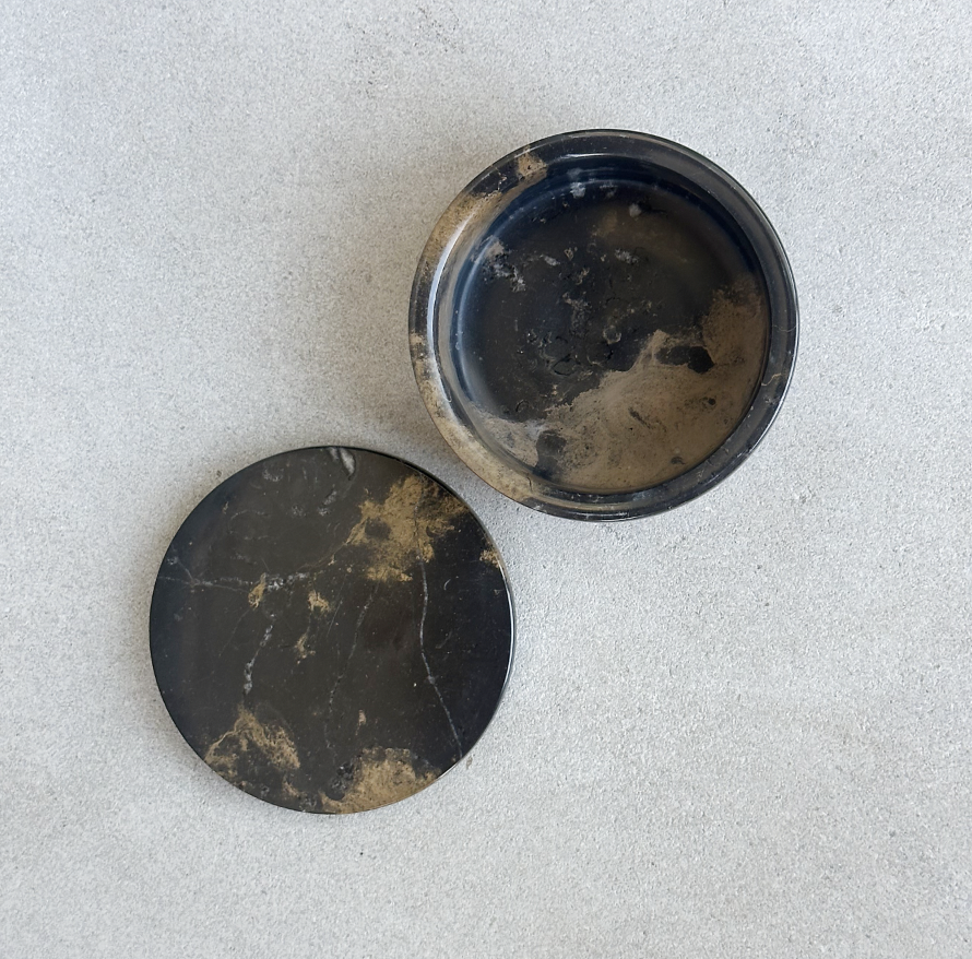 Tiger Eye Marble Round Box