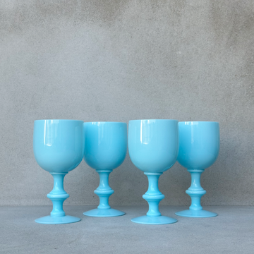 Vintage Aqua Blue Goblets