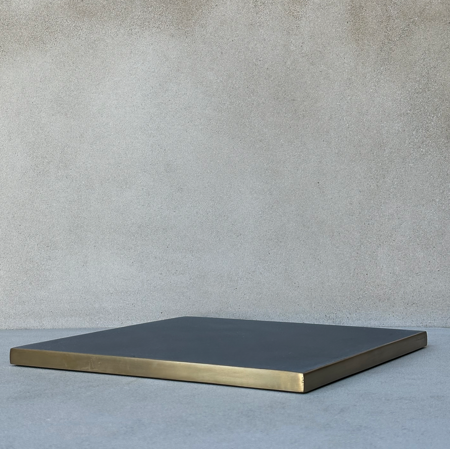 Black Marble Serving Tray With Brass Trim