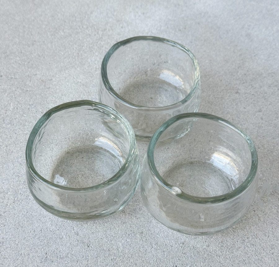 Hammered Glass Condiment Bowls