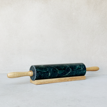 Green Marble Rolling Pin with Base
