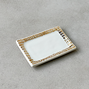 White + Gold Mini Vanity Tray
