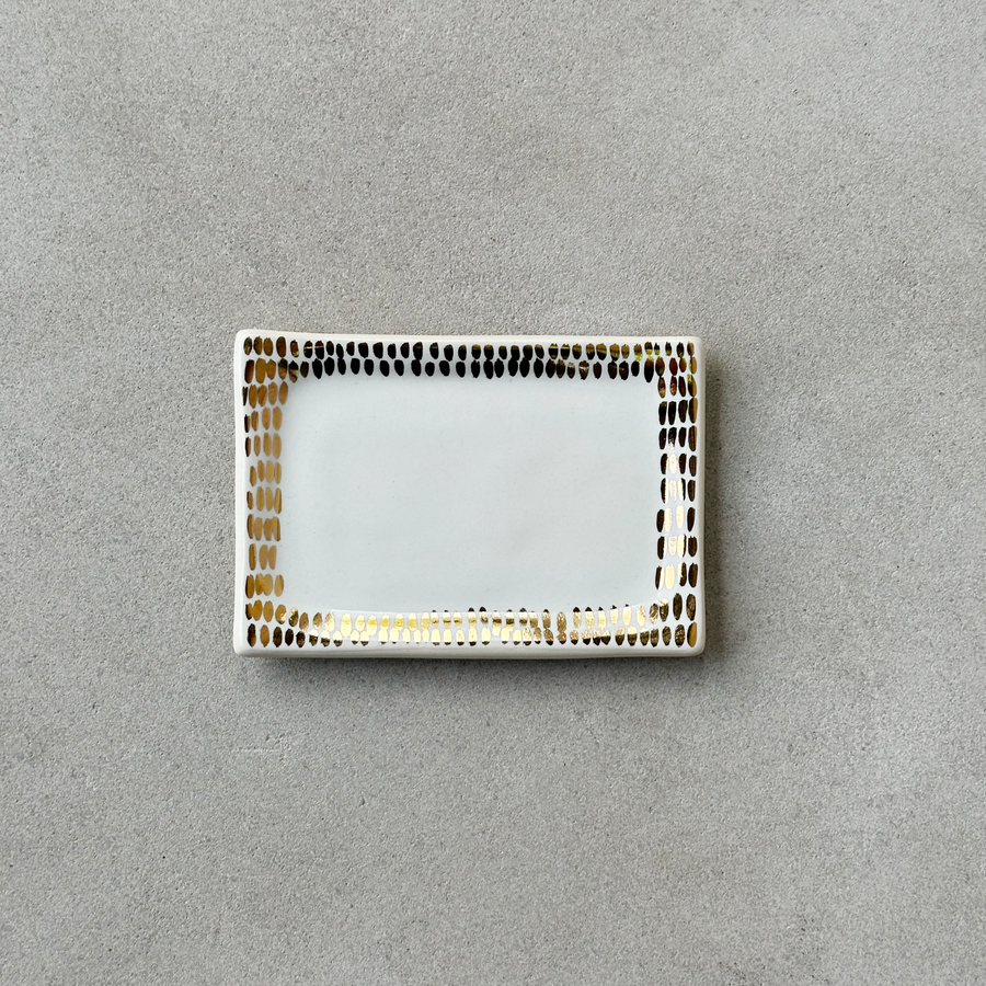 White + Gold Mini Vanity Tray
