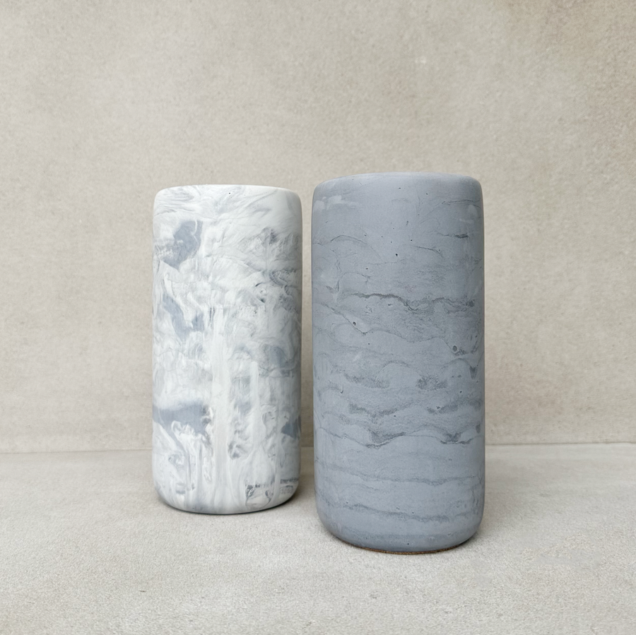Gray Swirl concrete vase