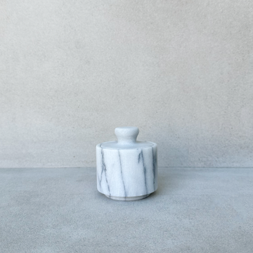 White Marble Salt Cellar with Lid