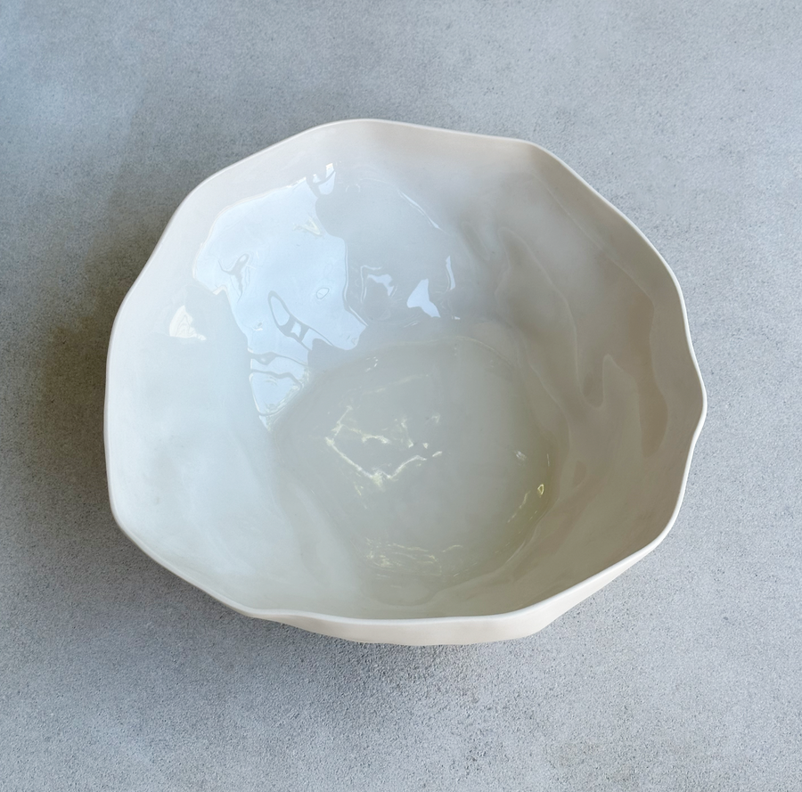 Large Stoneware Serving Bowl / Bone