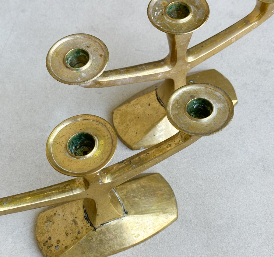 Vintage Brass 3 Arm Candelabrum
