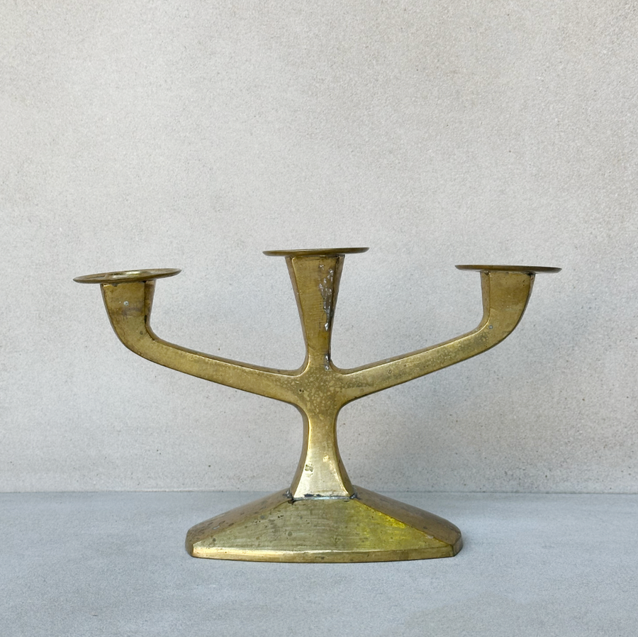 Vintage Brass 3 Arm Candelabrum