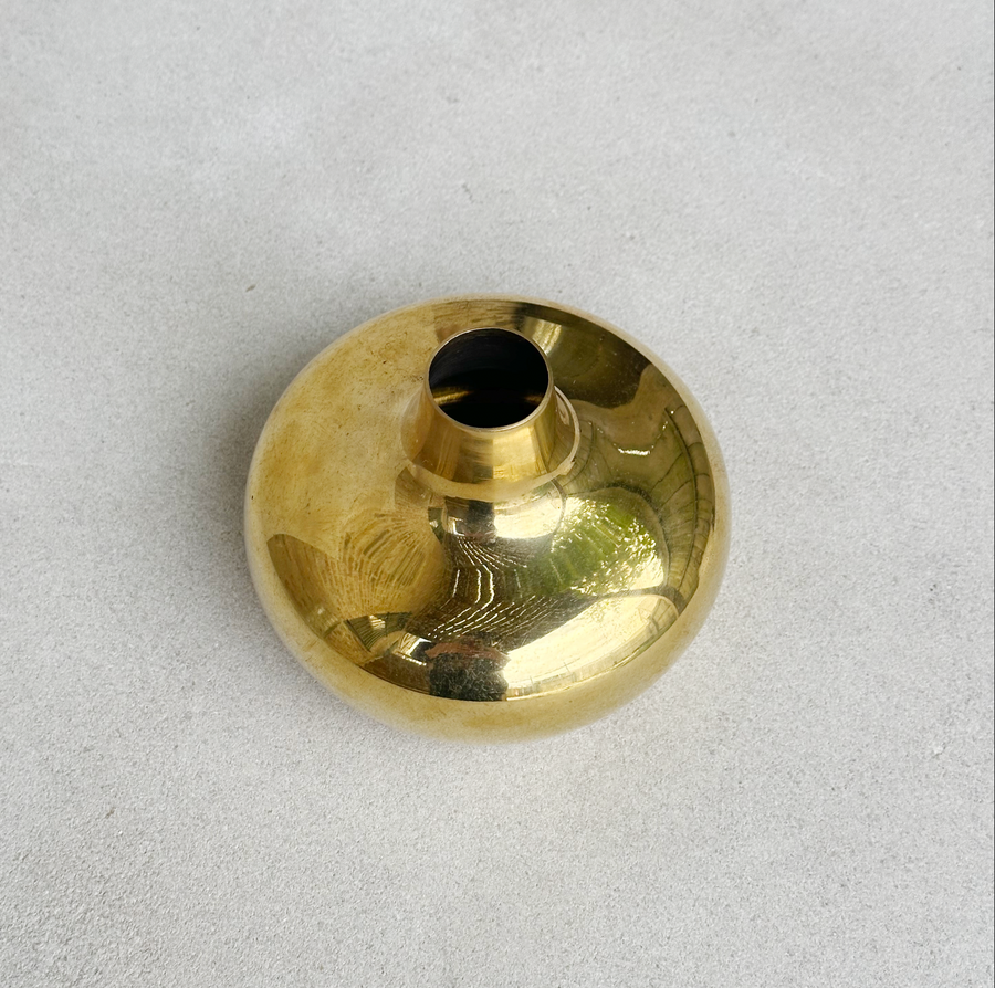 Wide Brass Flower Vase