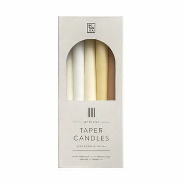 Botanica Neutral Taper Candles | Set of 5