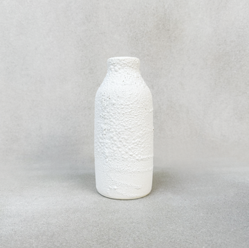 Crater Bottle Vase / White / Tall