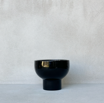 Black Ceramic Compote Pot