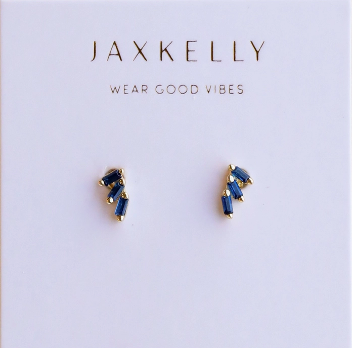 Offset Trio Sapphire Earrings