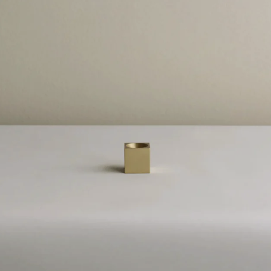 Cubic Brass Incense Holder
