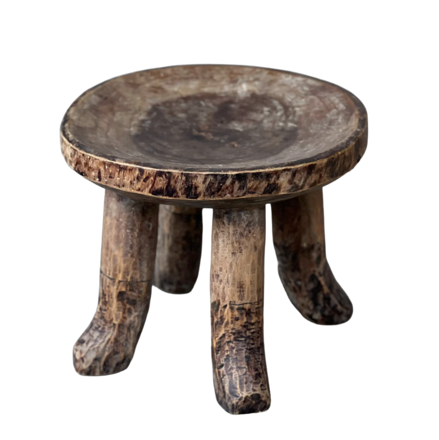 Vintage African curved leg stool
