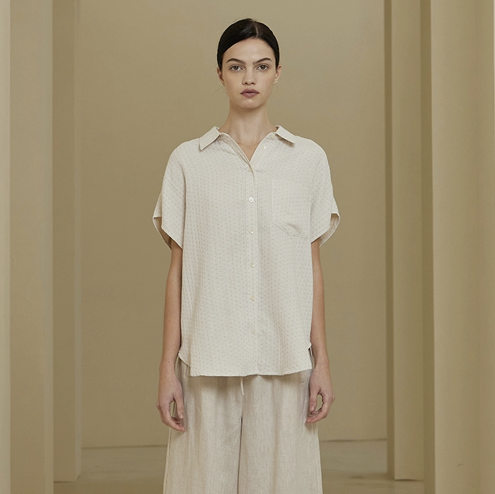 Gauze Sleeveless Dot Shirt