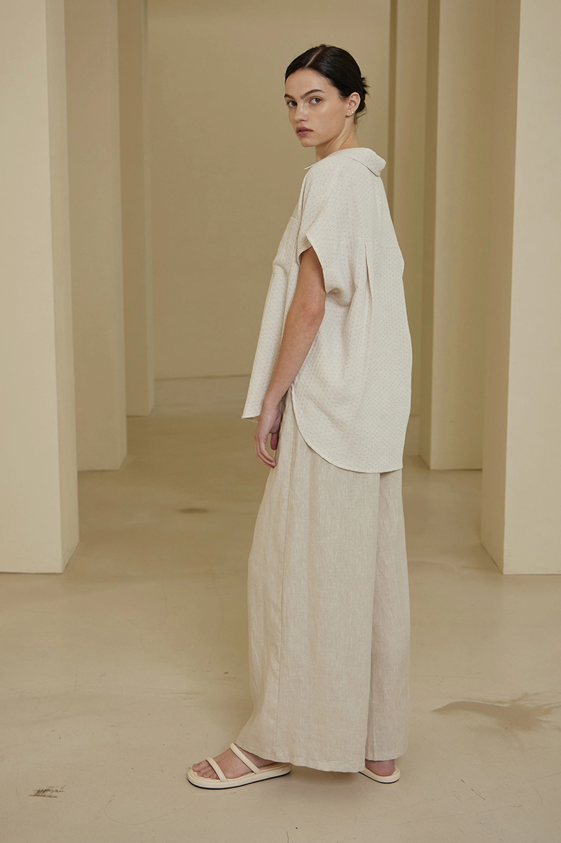 Gauze Sleeveless Dot Shirt