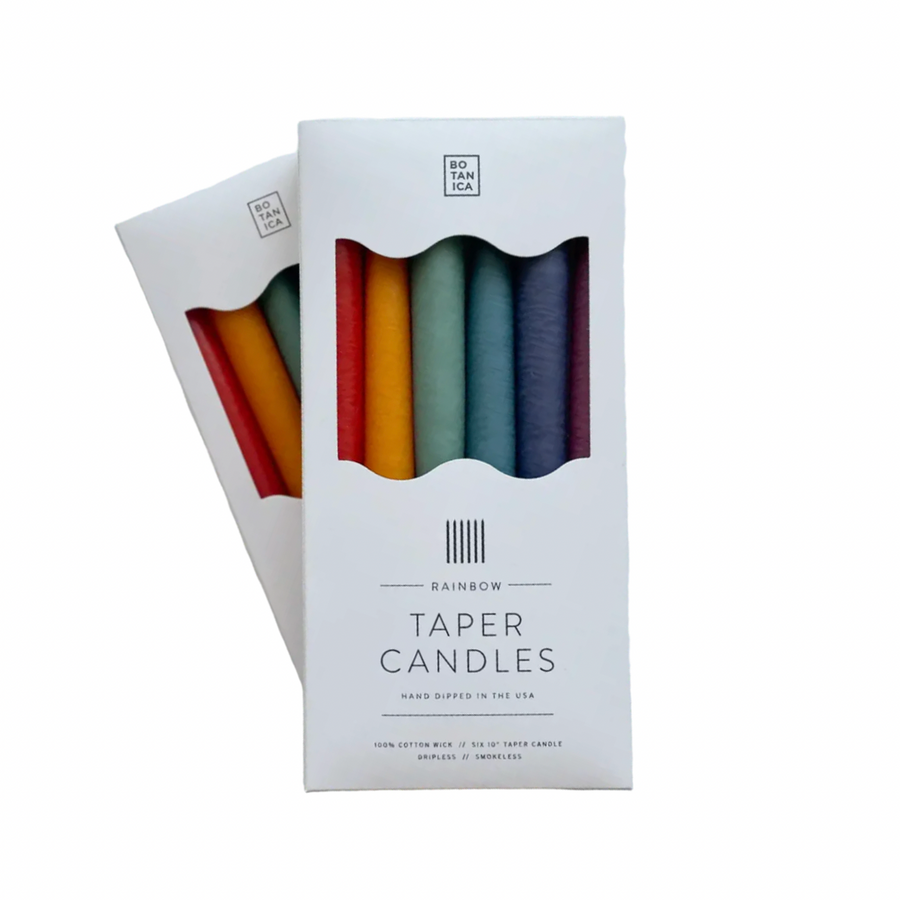 Botanica Rainbow Taper Candles | Set of 6