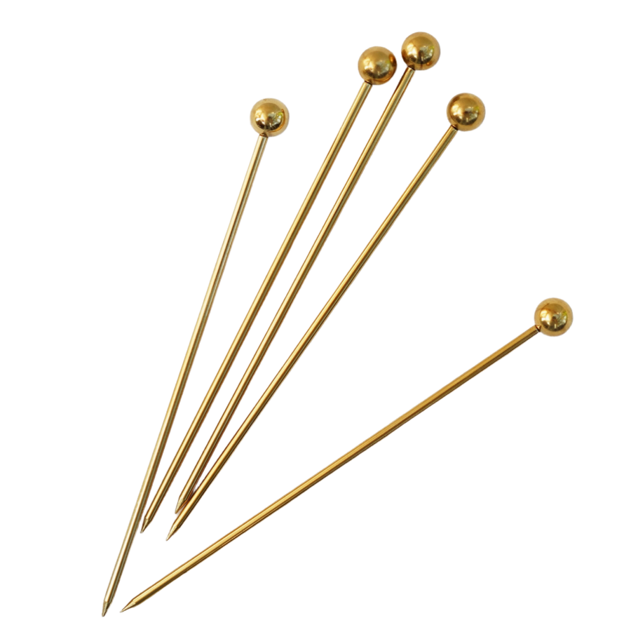 Short Gold Cocktail Picks / 12pc set