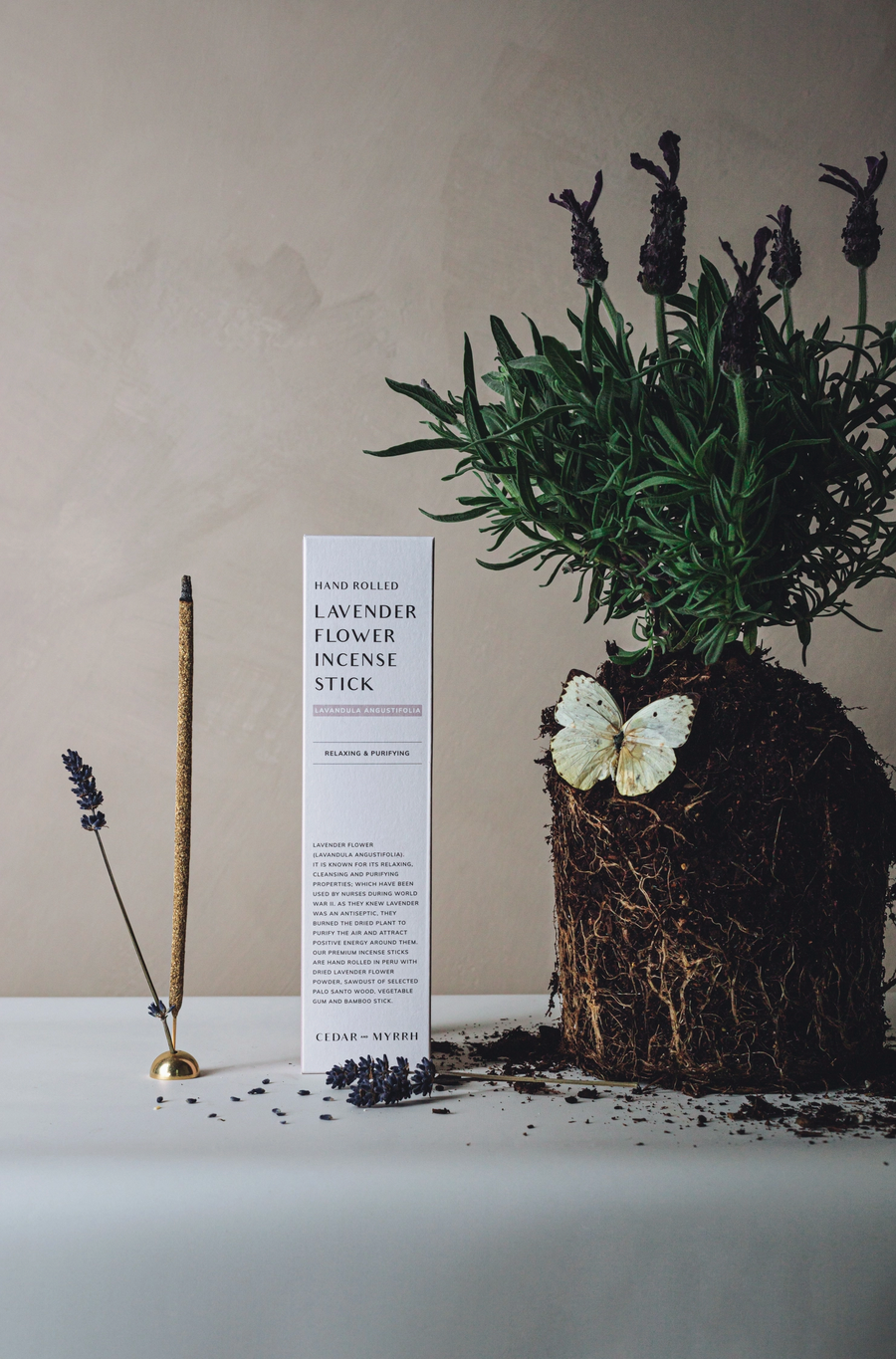 Hand Rolled Lavender Flower Incense Stick