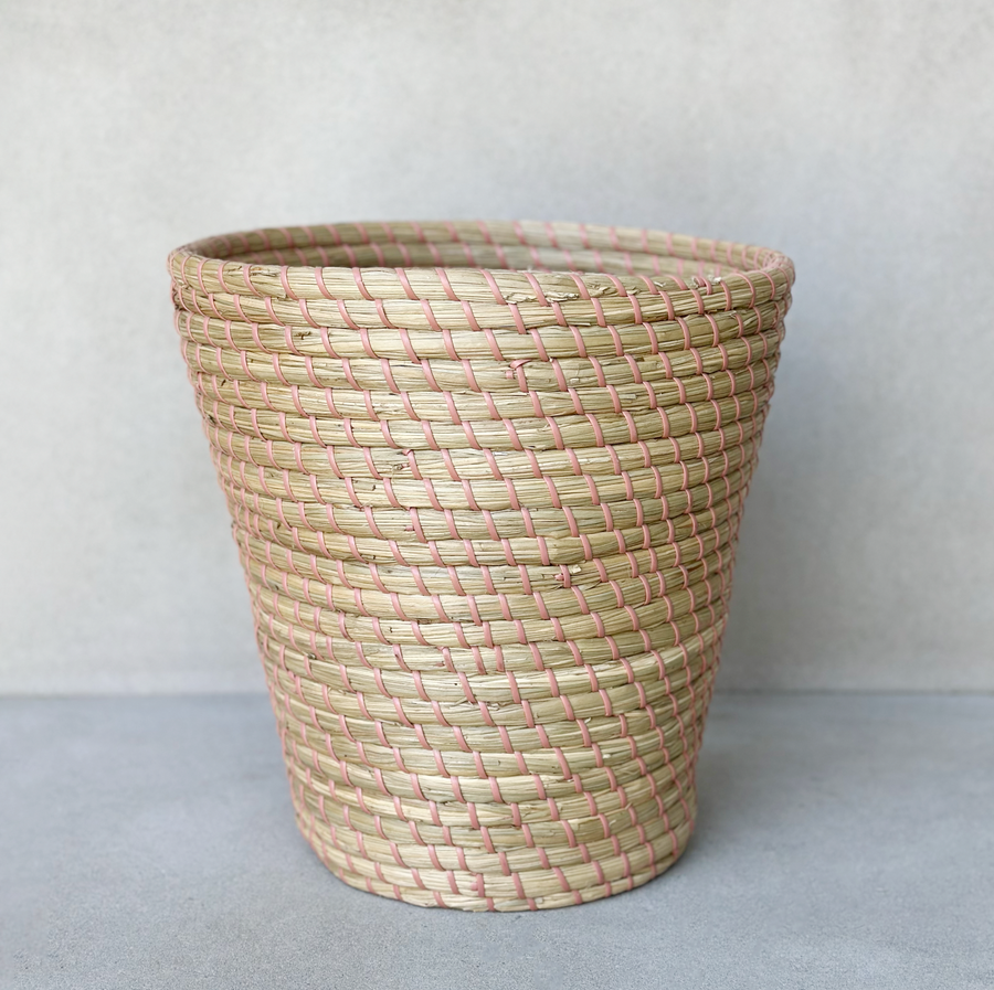 Woven Waste Basket / PINK