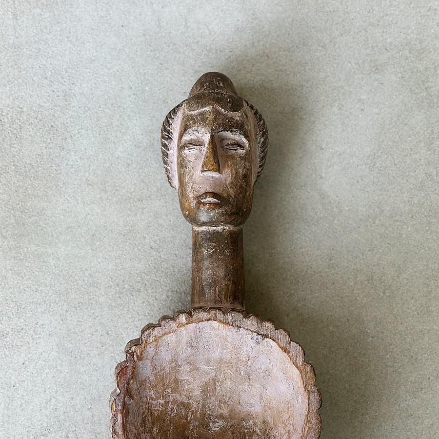Vintage African Igbo Wooden Chalk Spoon