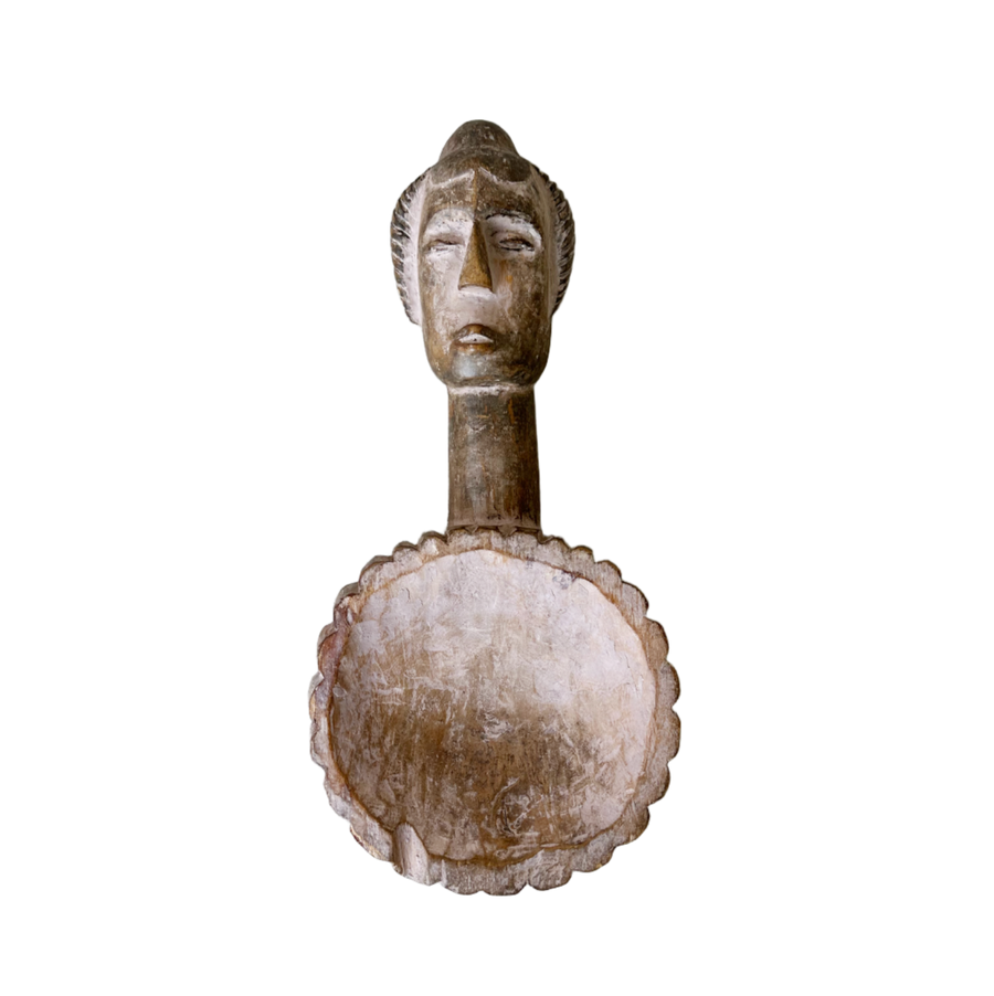 Vintage African Igbo Wooden Chalk Spoon