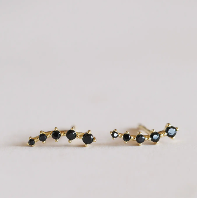 Crawler Black Cz Earrings