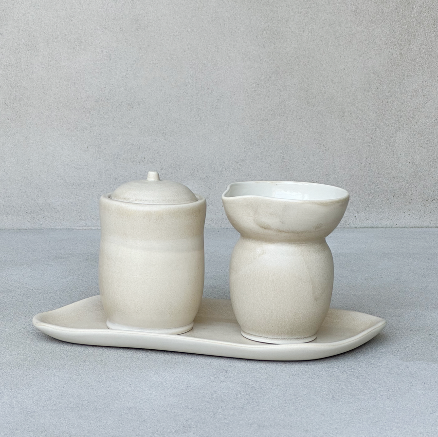 TQD Sandstone Cream and Sugar Set/3