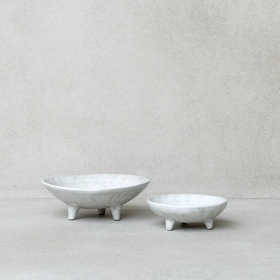 White Tri-Footed Bowl