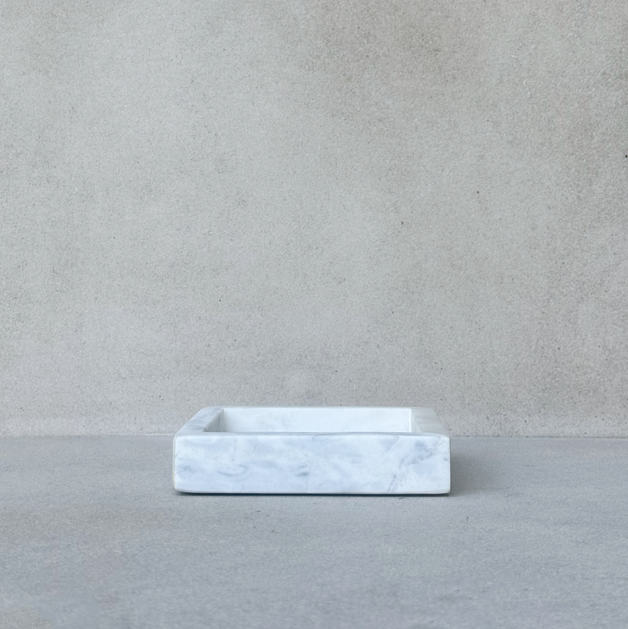 Square White Marble Tray