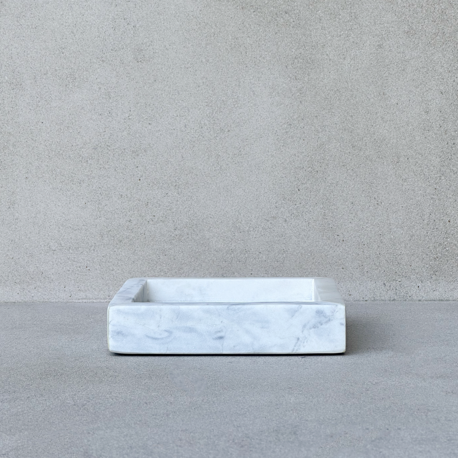 Square White Marble Tray