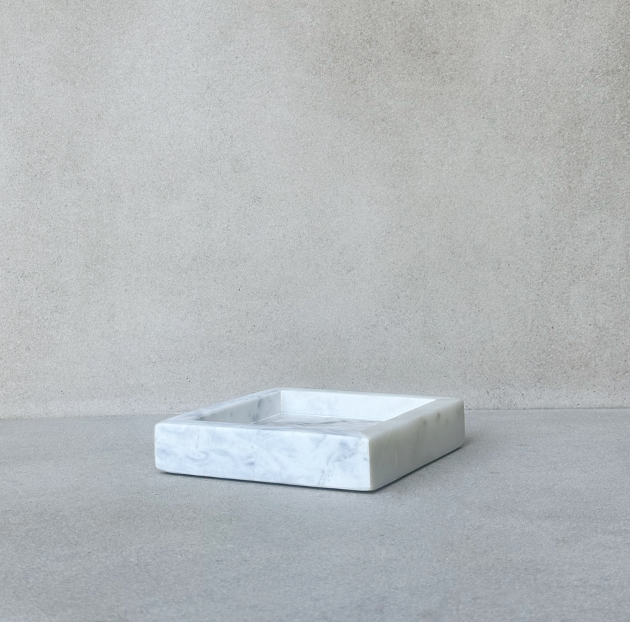 Square White Marble Tray
