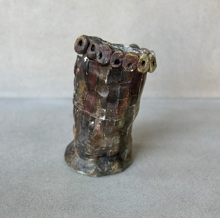 Vintage Studio Leaning Pottery Vase