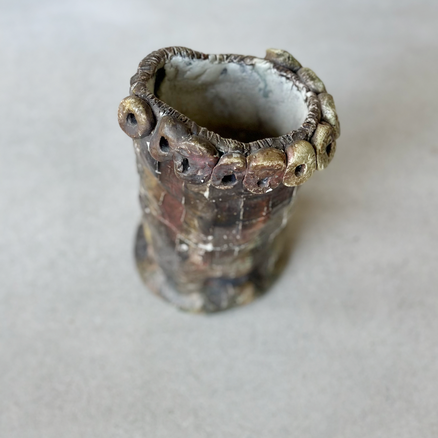 Vintage Studio Leaning Pottery Vase