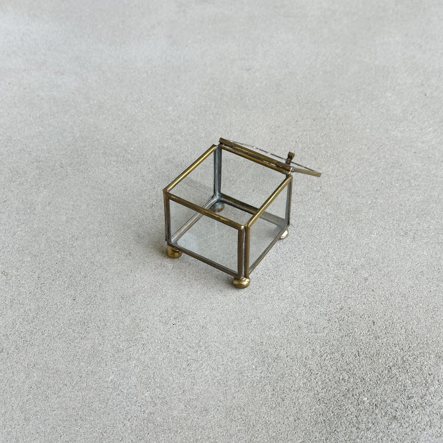 Vintage Brass and Glass Mini Box