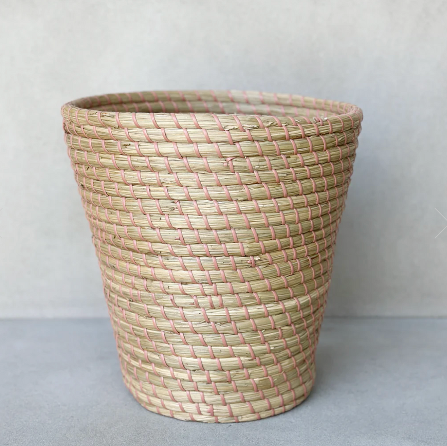 Woven Waste Basket / PINK